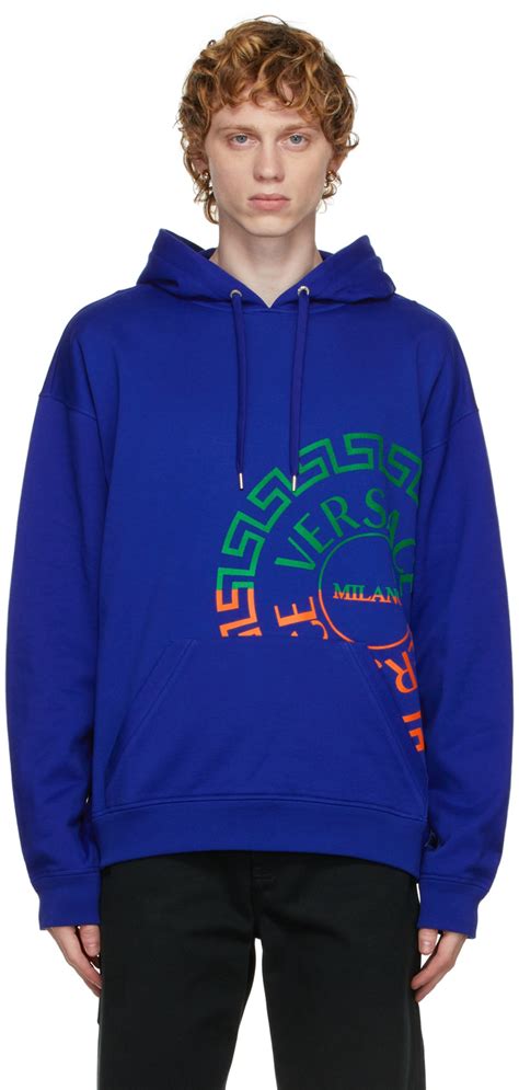 versace blue hoodie|versace hoodie price.